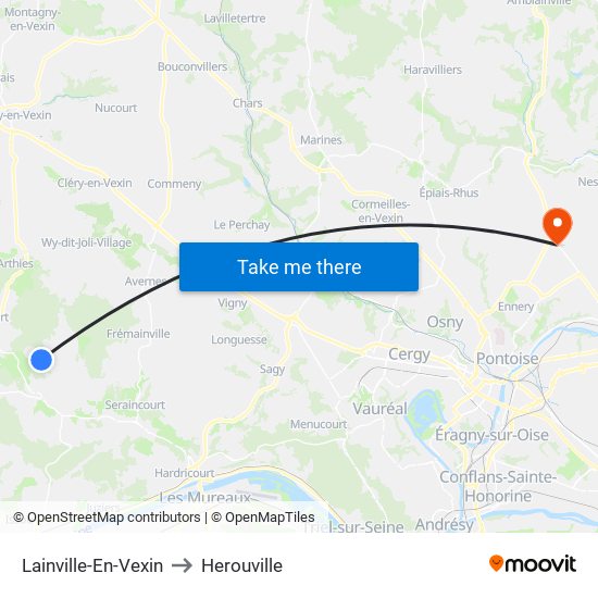 Lainville-En-Vexin to Herouville map