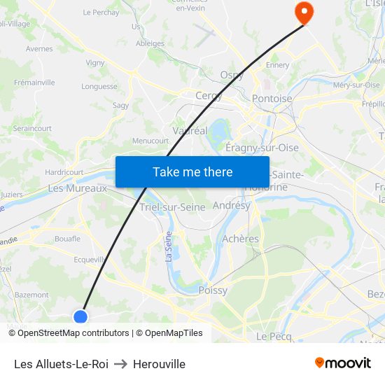 Les Alluets-Le-Roi to Herouville map