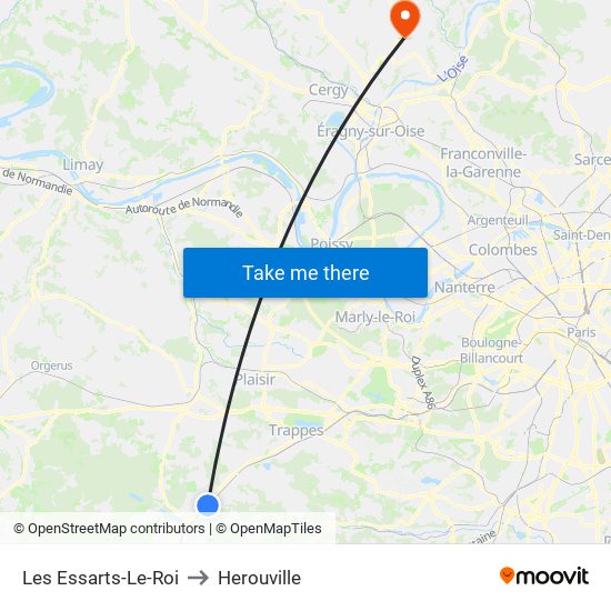 Les Essarts-Le-Roi to Herouville map