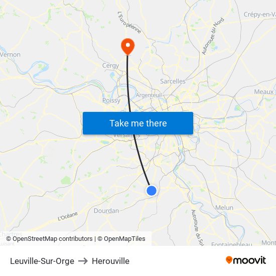 Leuville-Sur-Orge to Herouville map