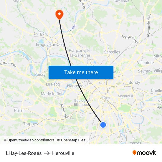 L'Hay-Les-Roses to Herouville map