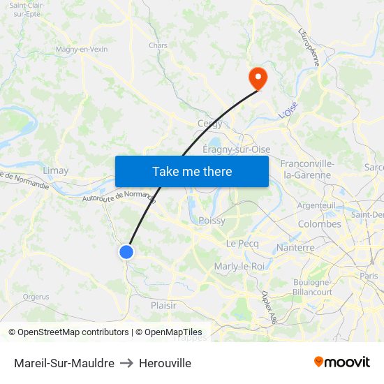 Mareil-Sur-Mauldre to Herouville map