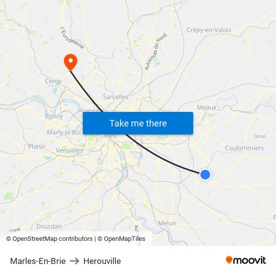 Marles-En-Brie to Herouville map