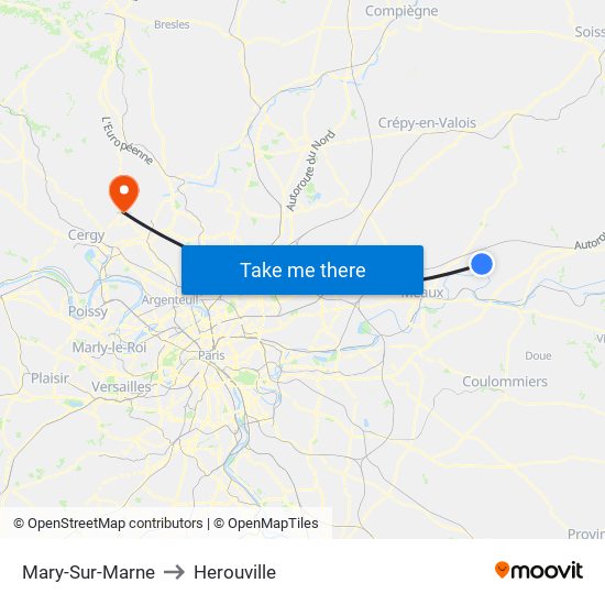 Mary-Sur-Marne to Herouville map