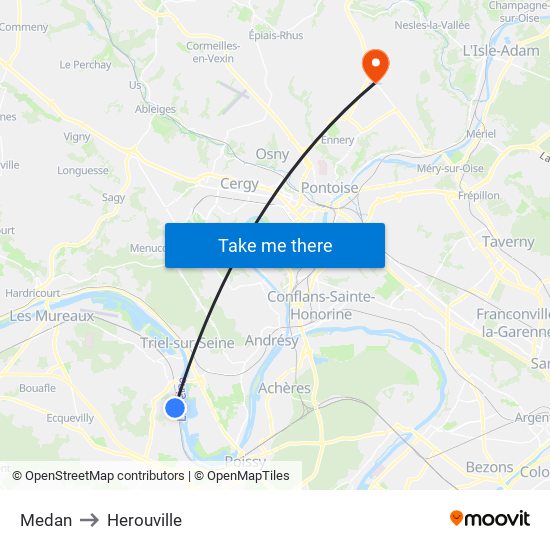 Medan to Herouville map