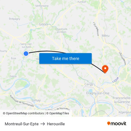 Montreuil-Sur-Epte to Herouville map