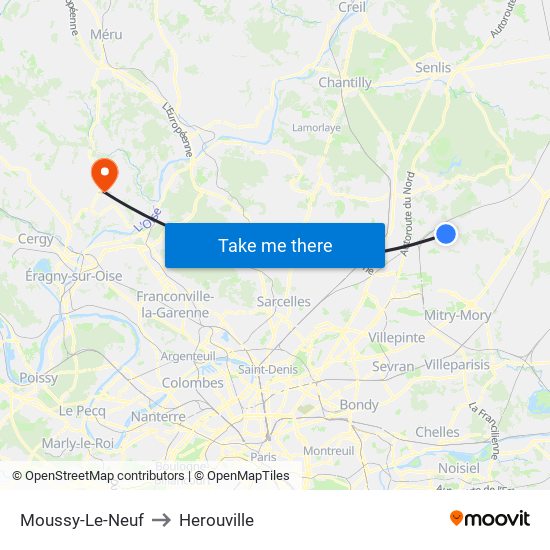 Moussy-Le-Neuf to Herouville map