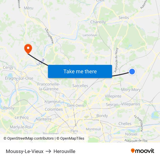 Moussy-Le-Vieux to Herouville map