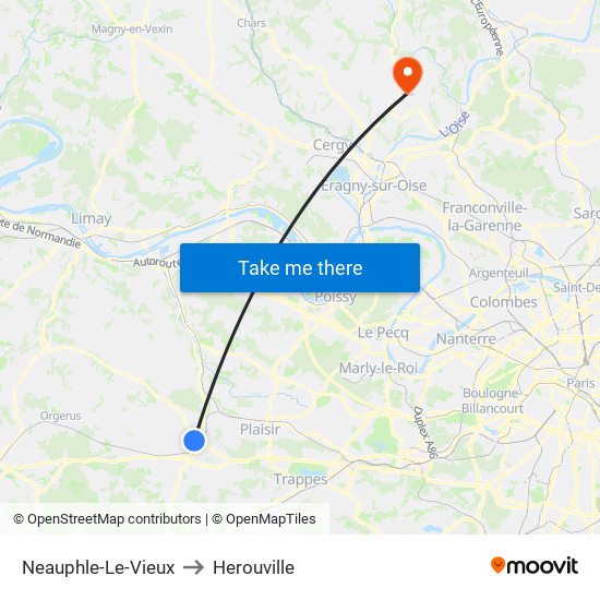 Neauphle-Le-Vieux to Herouville map