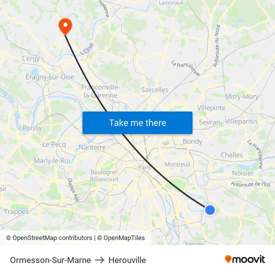Ormesson-Sur-Marne to Herouville map