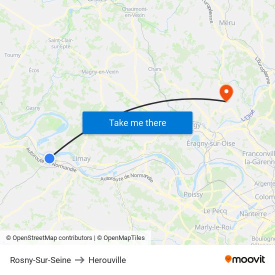 Rosny-Sur-Seine to Herouville map
