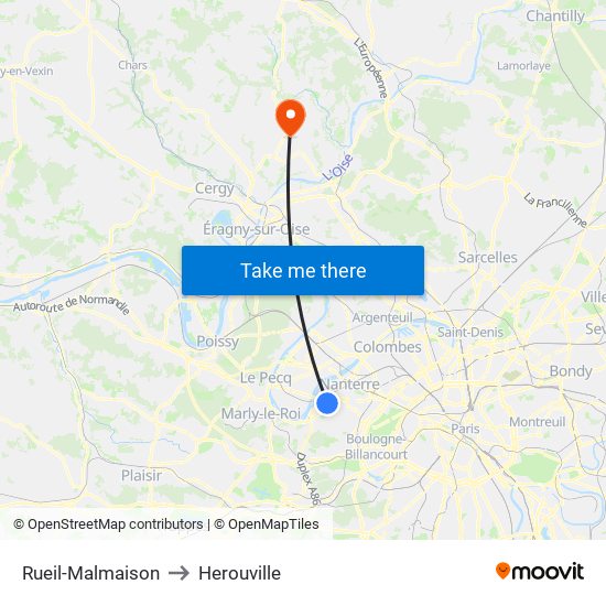 Rueil-Malmaison to Herouville map