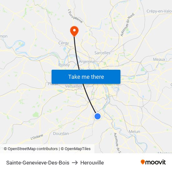 Sainte-Genevieve-Des-Bois to Herouville map