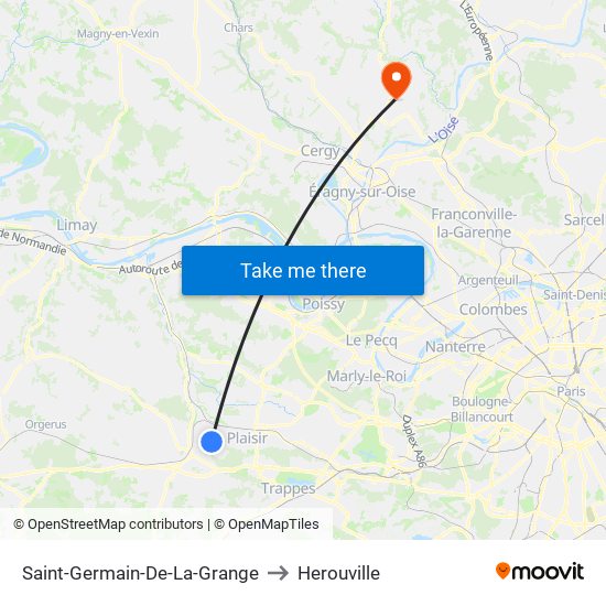 Saint-Germain-De-La-Grange to Herouville map