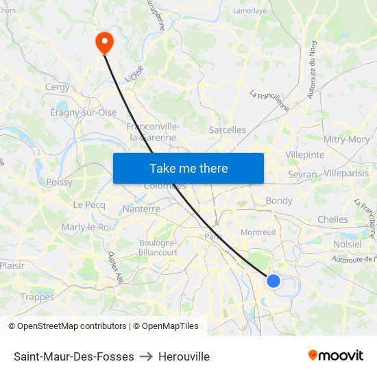 Saint-Maur-Des-Fosses to Herouville map