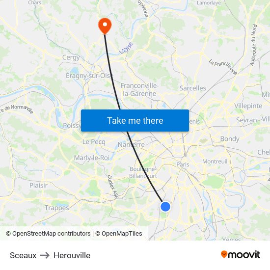 Sceaux to Herouville map