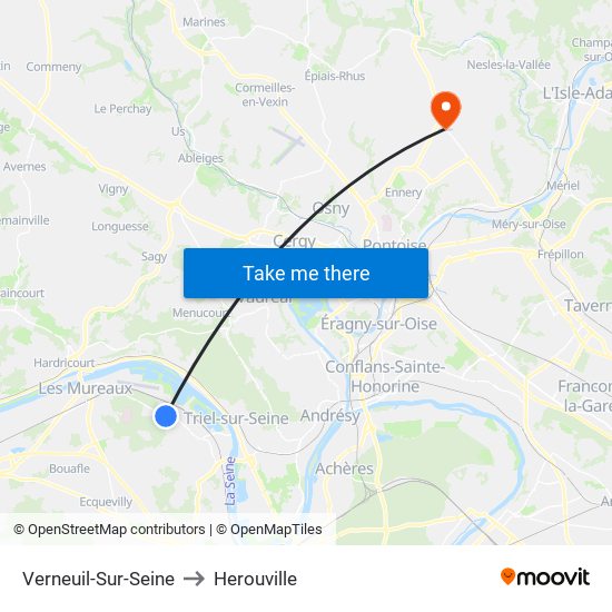 Verneuil-Sur-Seine to Herouville map