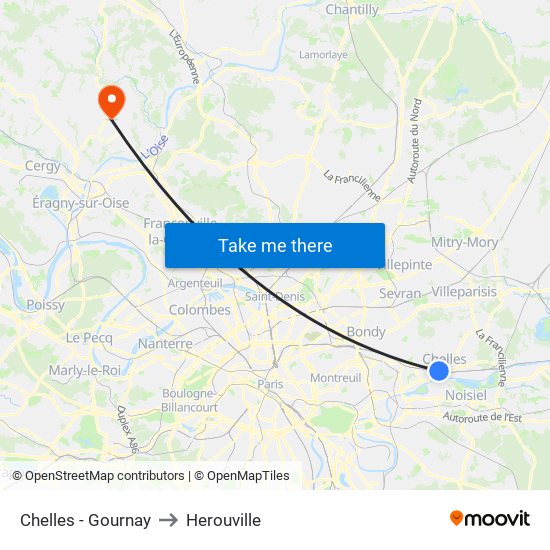 Chelles - Gournay to Herouville map