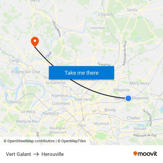 Vert Galant to Herouville map