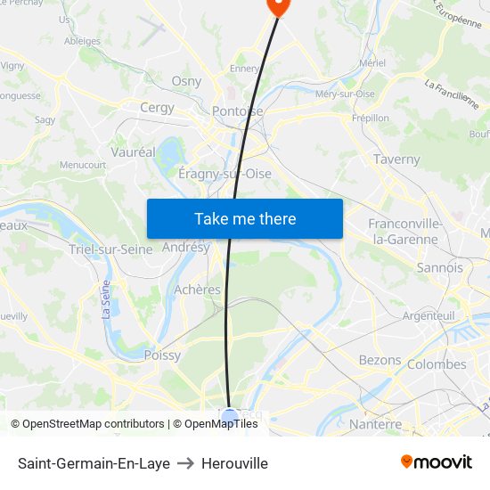 Saint-Germain-En-Laye to Herouville map