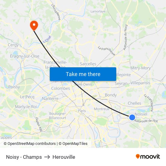 Noisy - Champs to Herouville map