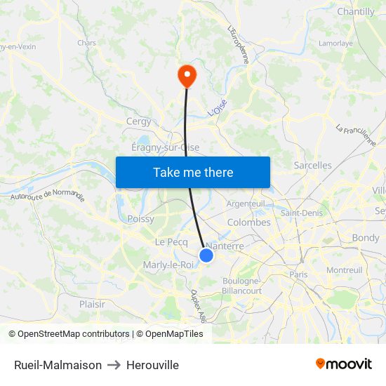 Rueil-Malmaison to Herouville map