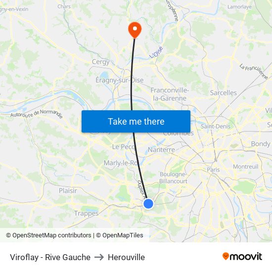 Viroflay - Rive Gauche to Herouville map