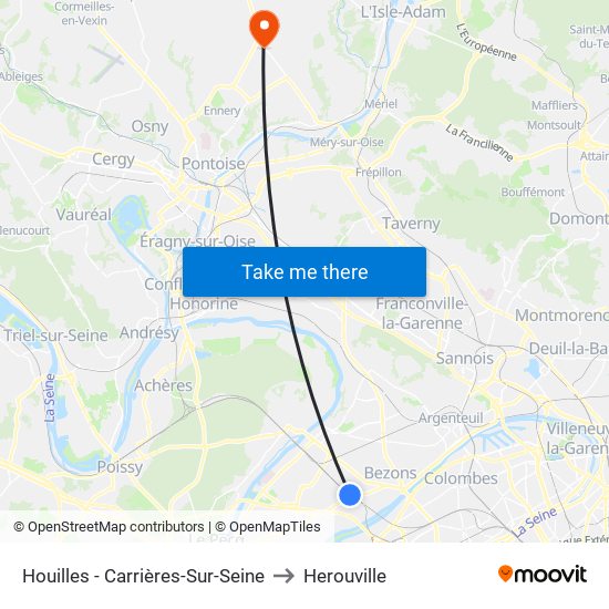 Houilles - Carrières-Sur-Seine to Herouville map