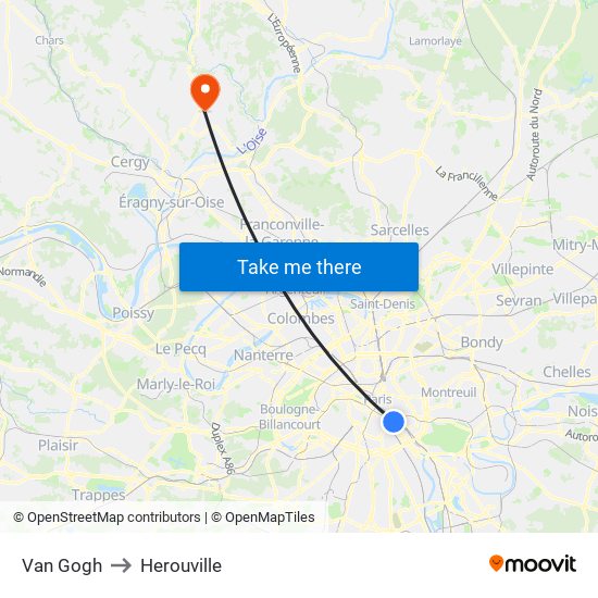 Van Gogh to Herouville map