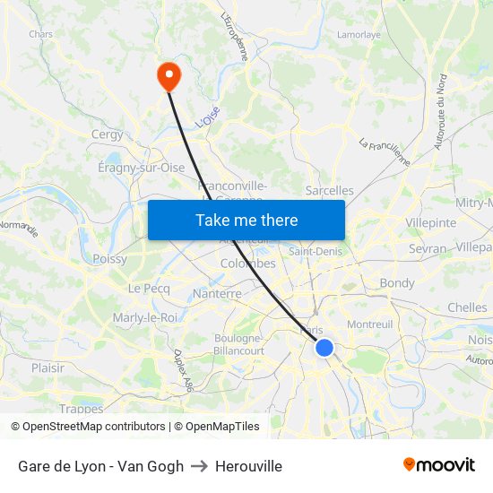 Gare de Lyon - Van Gogh to Herouville map