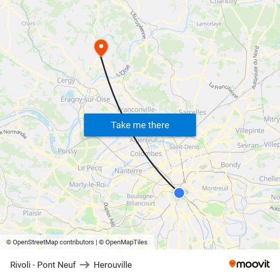 Rivoli - Pont Neuf to Herouville map