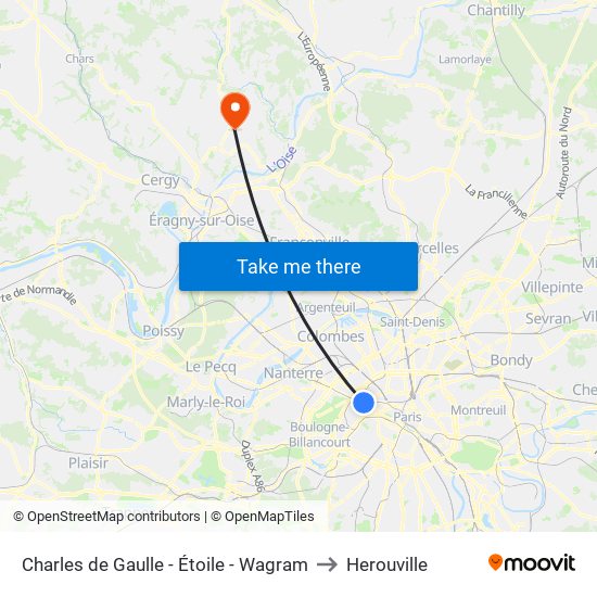 Charles de Gaulle - Étoile - Wagram to Herouville map