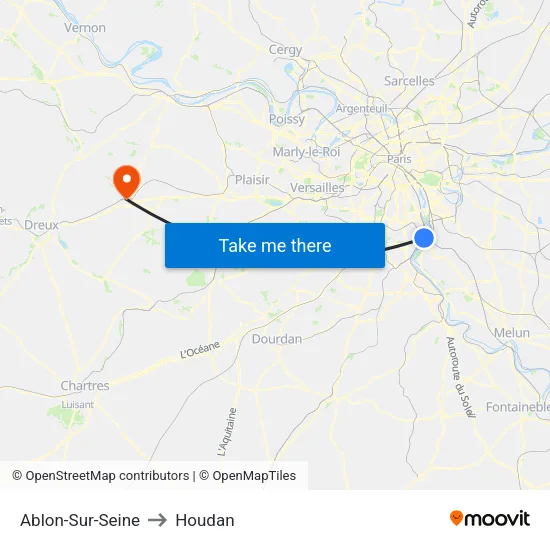 Ablon-Sur-Seine to Houdan map
