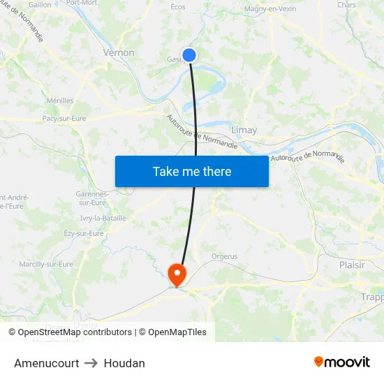 Amenucourt to Houdan map
