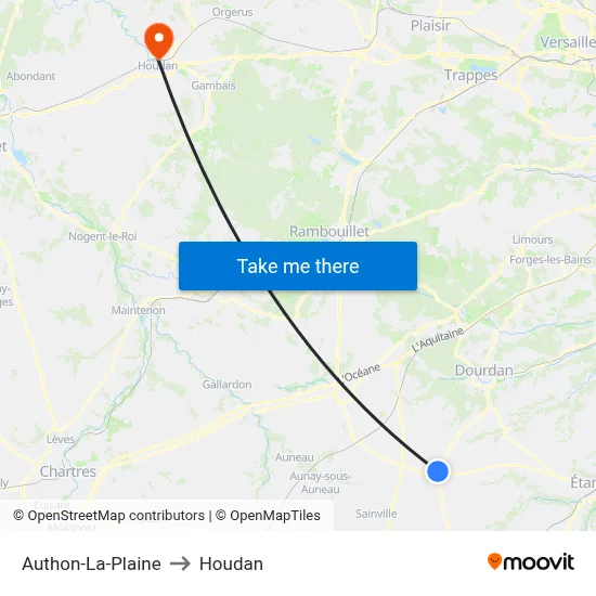Authon-La-Plaine to Houdan map