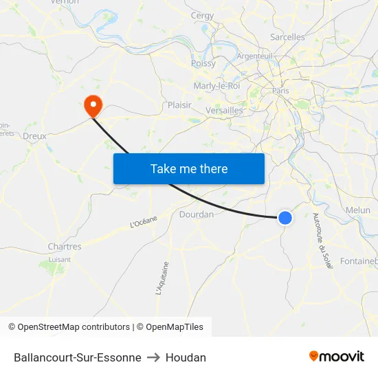 Ballancourt-Sur-Essonne to Houdan map