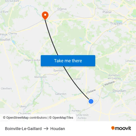 Boinville-Le-Gaillard to Houdan map