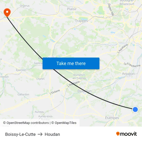 Boissy-Le-Cutte to Houdan map