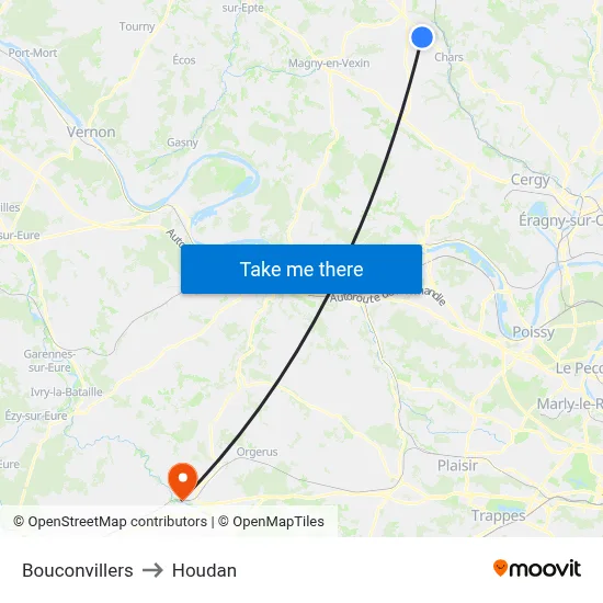 Bouconvillers to Houdan map