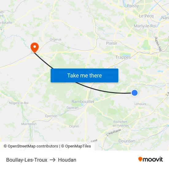 Boullay-Les-Troux to Houdan map