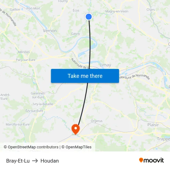 Bray-Et-Lu to Houdan map
