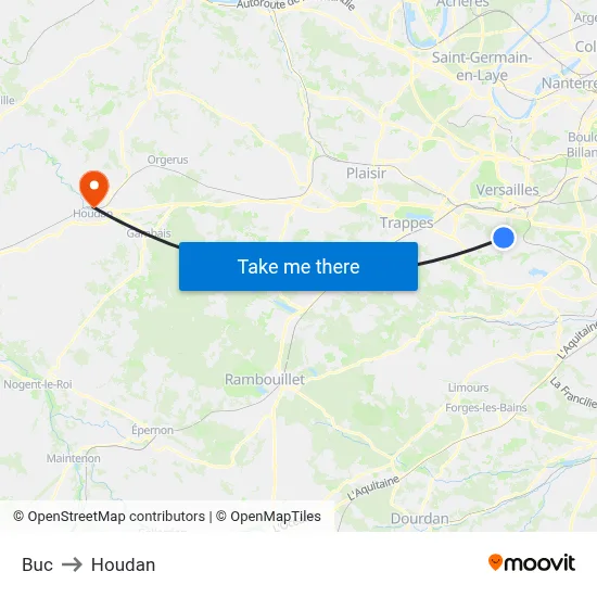 Buc to Houdan map