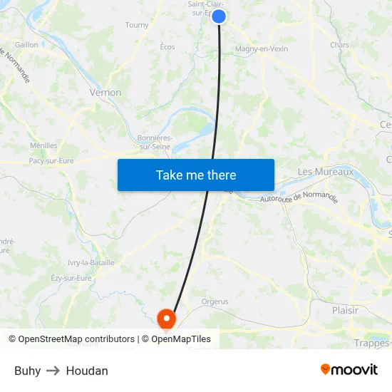 Buhy to Houdan map
