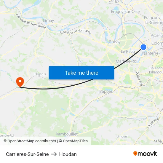 Carrieres-Sur-Seine to Houdan map