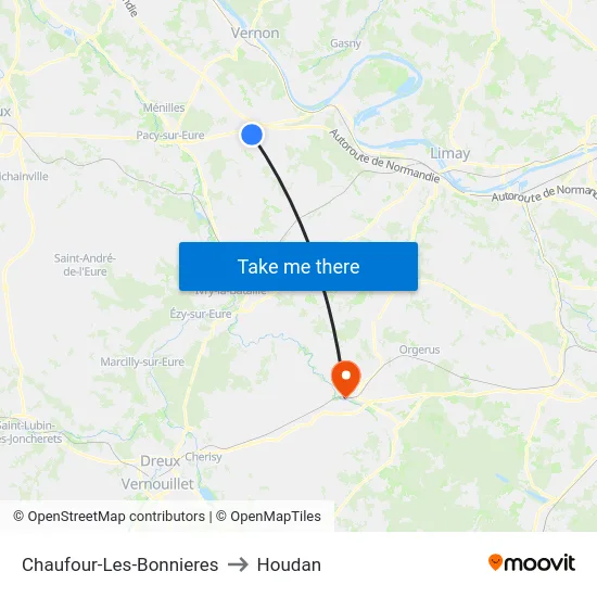 Chaufour-Les-Bonnieres to Houdan map