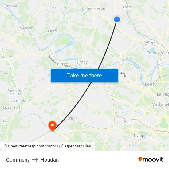 Commeny to Houdan map