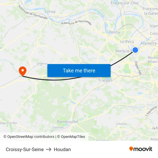 Croissy-Sur-Seine to Houdan map