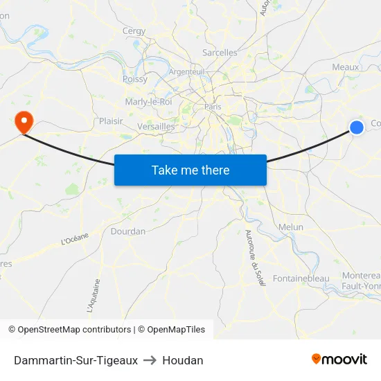 Dammartin-Sur-Tigeaux to Houdan map