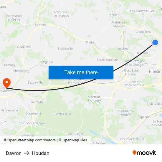 Davron to Houdan map
