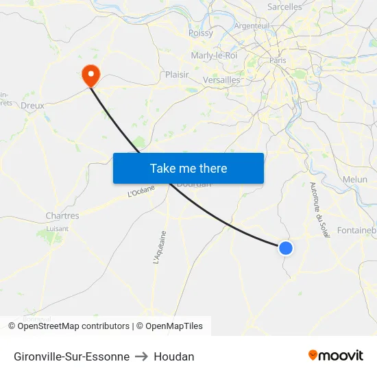 Gironville-Sur-Essonne to Houdan map